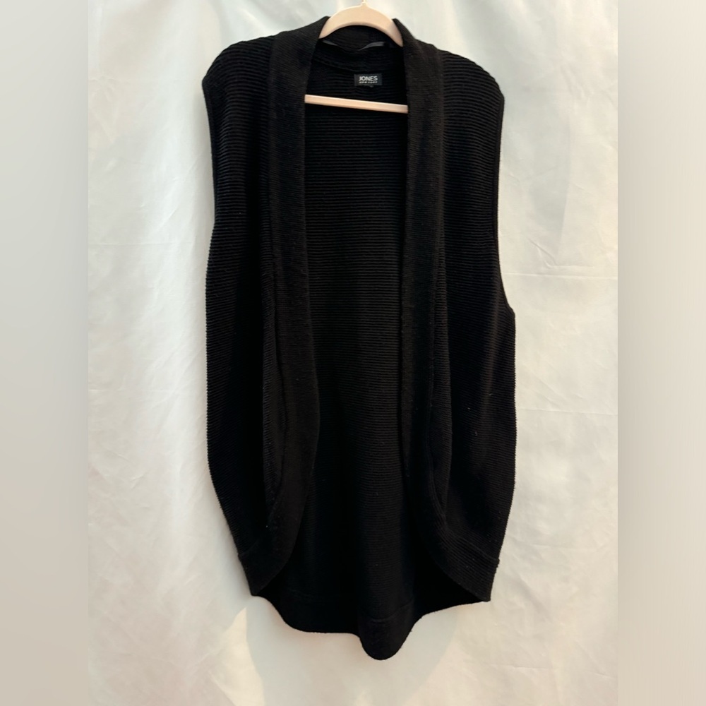 Jones New York Cocoon Style Sweater Vest Black XXL